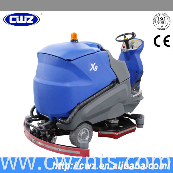 CWZ X9 CE approved floor cleaning ride on floor scrubber